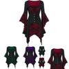 Kadın Vintage Kurukafa Başlı Orta Çağ Gotik Cadı Cosplay Kostüm Elbise Cadılar Bayramı Partisi İçin