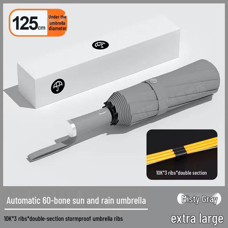 Large Windproof Automatic Folding Umbrella for Men and Women - Reinforced, Dual-Use for Sun and Rain