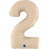 Foil Balloon Number 2, Satin Cream, 66 Cm Grabo
