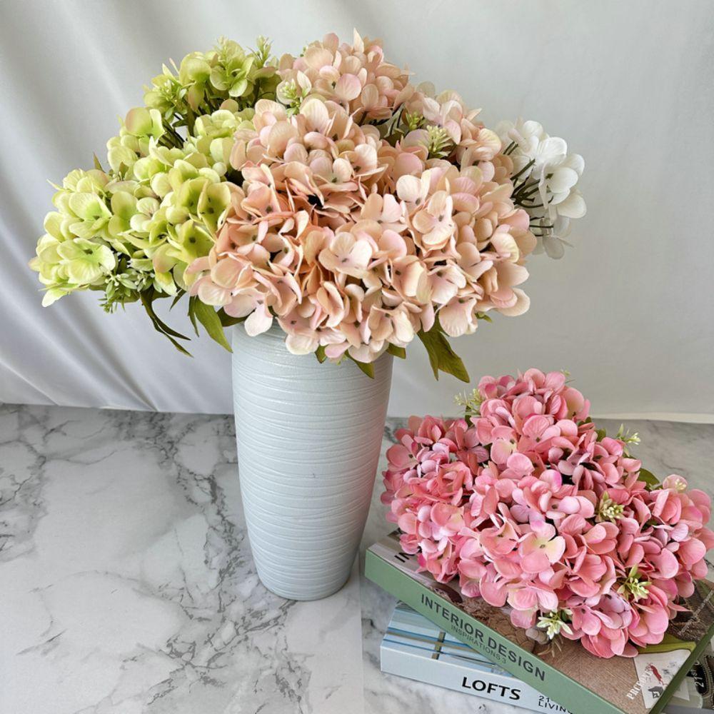 Silk Fake Hydrangea Flowers Large Size Bridal Hydrangea Bouquet for Home Party Wedding