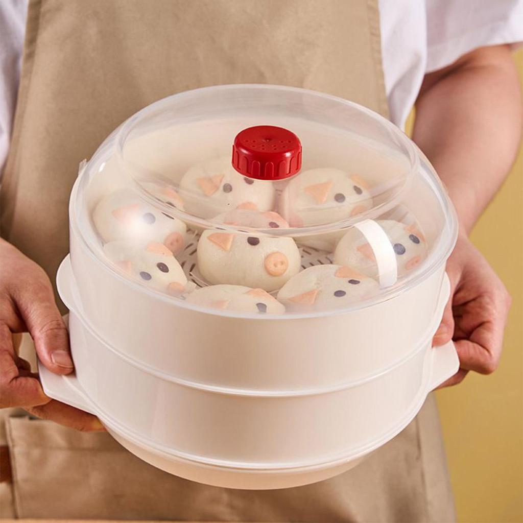 Microwave Heating Steamer Household Large Capacity Steamer Kitchen Steamer Box Steamer Rack Can Exhaust Steam