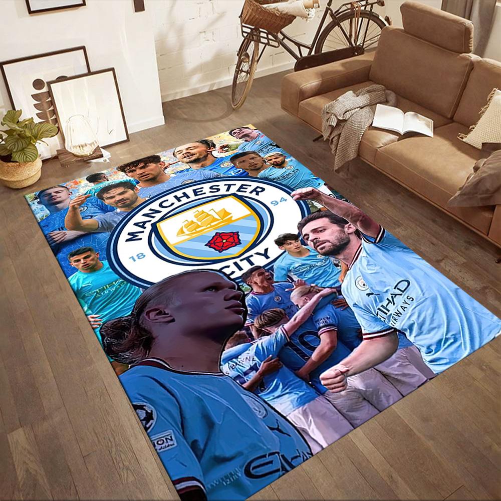 Love Manchester City Fc Square rugs are a great choice for living rooms, bedrooms, home décor, and as gifts.