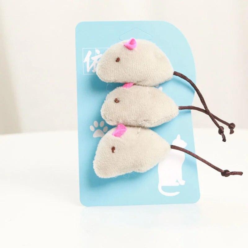 3pcs Pet Cat Toys Plush Simulation Mouse Toy Cat Scratch Bite Resistance Interactive Mouse Toy Playing Toy For Cat Kitten