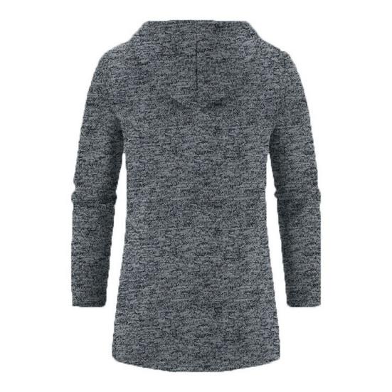 Chaqueta de Hombre Elegante Cárdigan con Cremallera y Capucha de Longitud Media Engrosada Ropa de Abrigo versátil para Otoño/Invierno