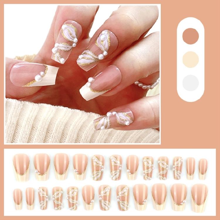 Medium Square False Nails Heart False Nails Full Cover False Nails Nails Decor