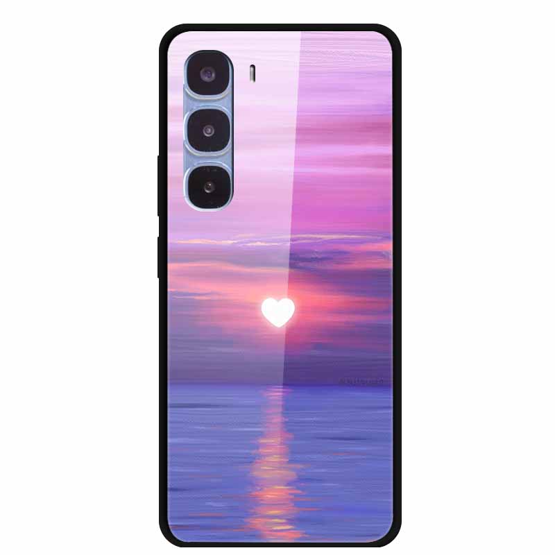Funda de Lujo Para Infinix Hot 60 Pro X6885 Cubierta de Cristal Templado para Fundas de Teléfono Infinix Hot 60 Pro Animales de Moda Protectora Funda