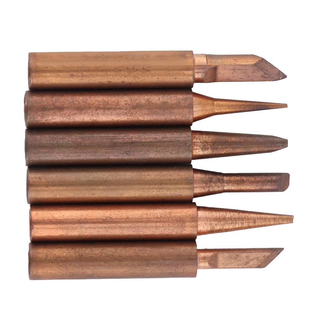 6 Stück Lötkolbenspitzen Extern beheizt Reines Kupfer Schweißkopf Ersatz Lötstationswerkzeug