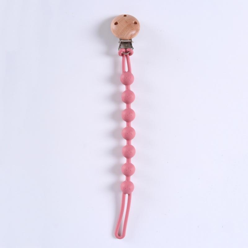 Solid Color Silicone Pacifier Chain Clips Baby Boys Girls Pacifier Gum Chain Bite Music Teeth Grinding Stick Toy Anti Loss Rope