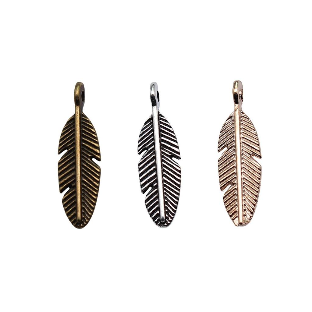 Feather Charms Multi Color Alloy Leaf Pendants For Boho Style DIY Jewelry Accessories