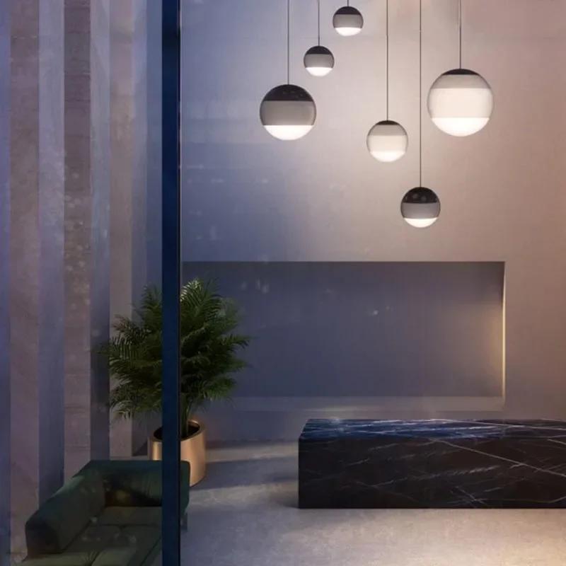 Modern Glass Ball Pendant Light Led Chandelier Home Appliance Room Decor Lamp for Bedroom Gradient Indoor Lightings Fixture