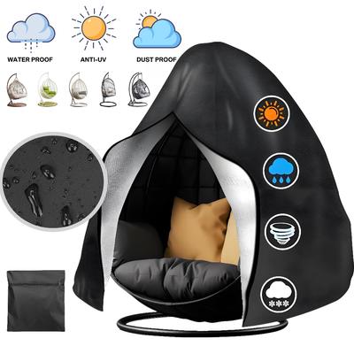Waterproof Patio Hanging Egg Chair Cover Outdoor Single Seat Cocoon Swing Egg Chair Cover with Zipper 210D Heavy Duty Slipcovers