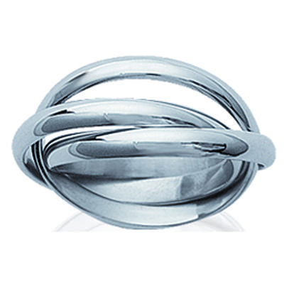 Steel Wedding Ring 'Trio' Silver - 3 Mm