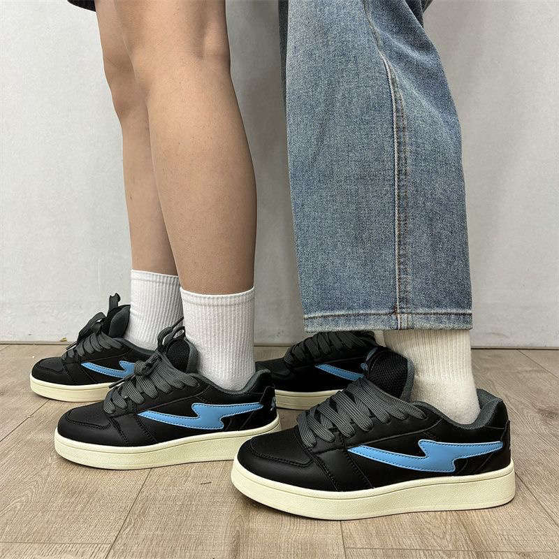 Niche White and Black Couple Bread Shoes Women's Ins Autumn New Student Versatile Casual Board Shoes