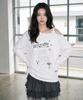 THE GREEN LAB Studded One-Shoulder String Long Sleeve [White]