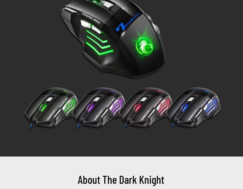 iMICE 7-Key Colorful Breathing Light Gaming Mouse for Desktop and Laptop