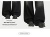 Women's Retro Black & Grey Wide-Leg Jeans with Crease Design for Autumn 2025