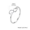 Double Heart Rings for Women, Stainless Steel Promise Ring Rustproof Jewelry