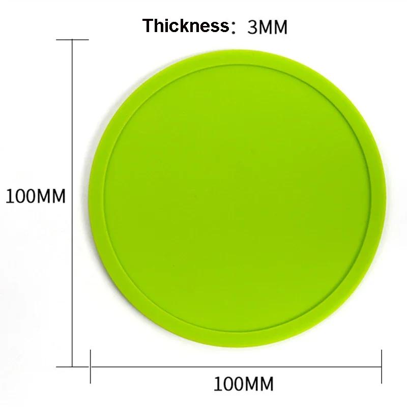Modern Minimalist Solid Color Silicone Coaster Anti Slip & Anti Scalding Home Use Insulated Coaster with Circular Design