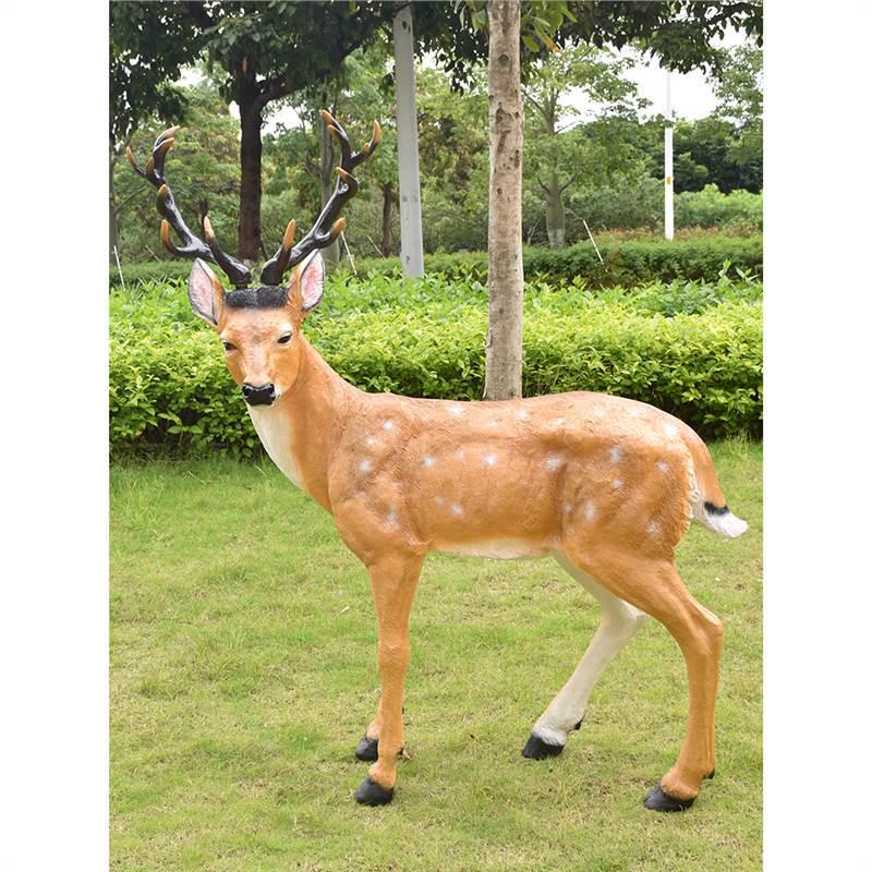 Luminous Fiberglass Sika Deer Sculpture for Garden Lawn Decoration