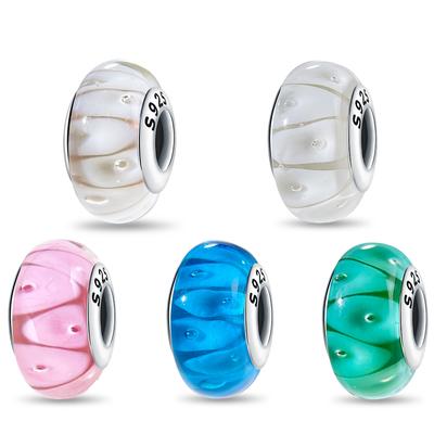Charm Bead Charms Plata Murano Fantasy Bubble Mini Glass Bead Charms Copper Colors Ideal For Charm Bead Charms Copper Colors Authentic Bracelets for J