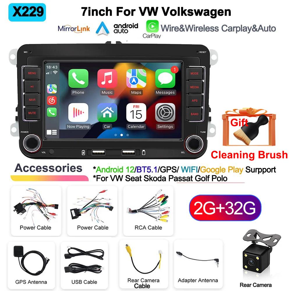 Android13 Auto bildschirm android auto 2 Din Autoradio für VW Volkswagen Golf 5 6 Polo Autoradio Multimedia Player Smart auto systeme