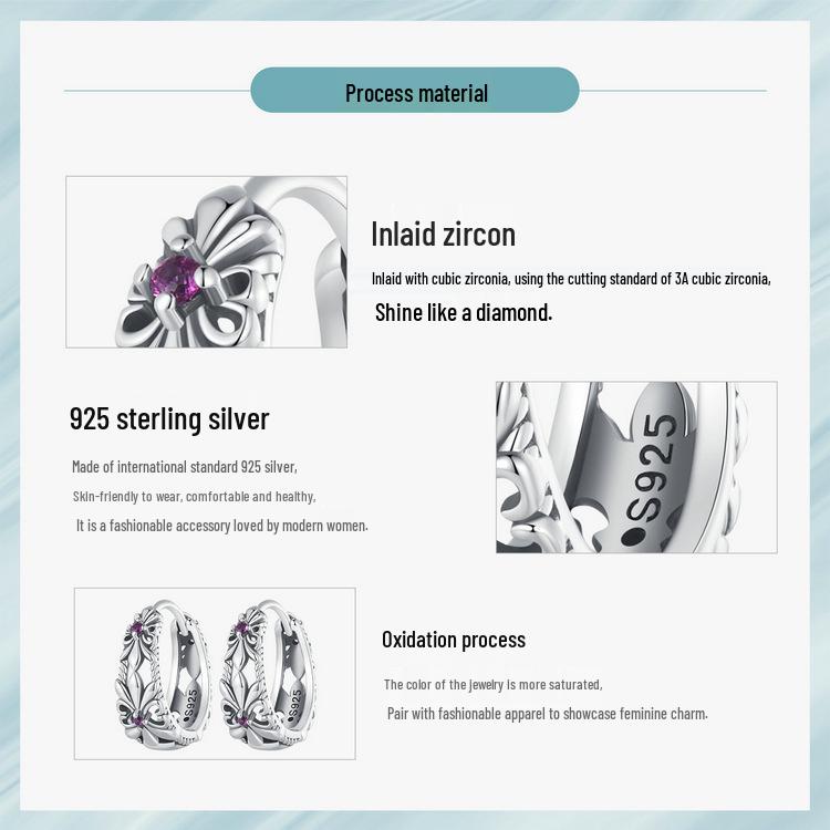 Avle Retro Iris Hul Sterling Sølv S925 Allsidige Sommer Øredobber for Kvinner