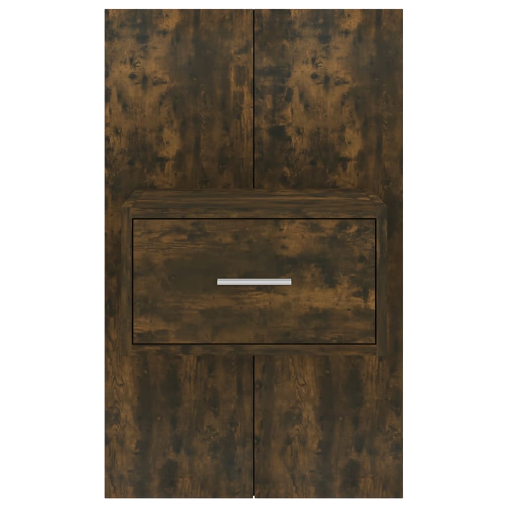 Wall Mounted Nightstands 2 pcs Smoked Oak