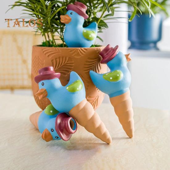4 Pcs Duck Shaped Self-Watering Spikes Ceramic Watering Globe Automatic Penetrating Waterer for Potted Plants Garden Plants