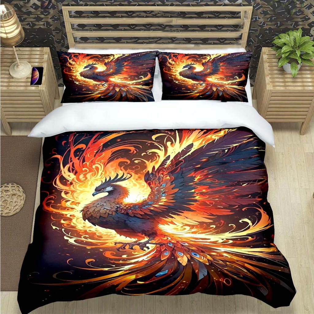 3D Popular Mythical Beast Phoenix Print Bedding Sets Bed Supplies Set  Comforter Set  Teens Girls Cartoon Twin Single Kid Gift