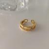 Copper Contemporary Vintage Ring For Women With Luxurious Gold Finish And Dazzling Geometric Diamond Detailing