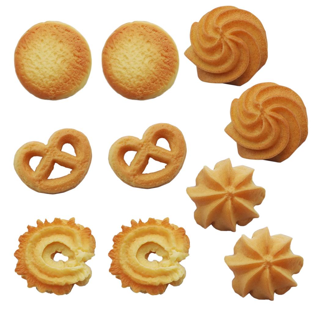 EdisonBrain Cookie Food Samples 5 2 of 10 pieces lifelike butter Perfect for and - types, each, total. Realistic, cookies. photography, display,