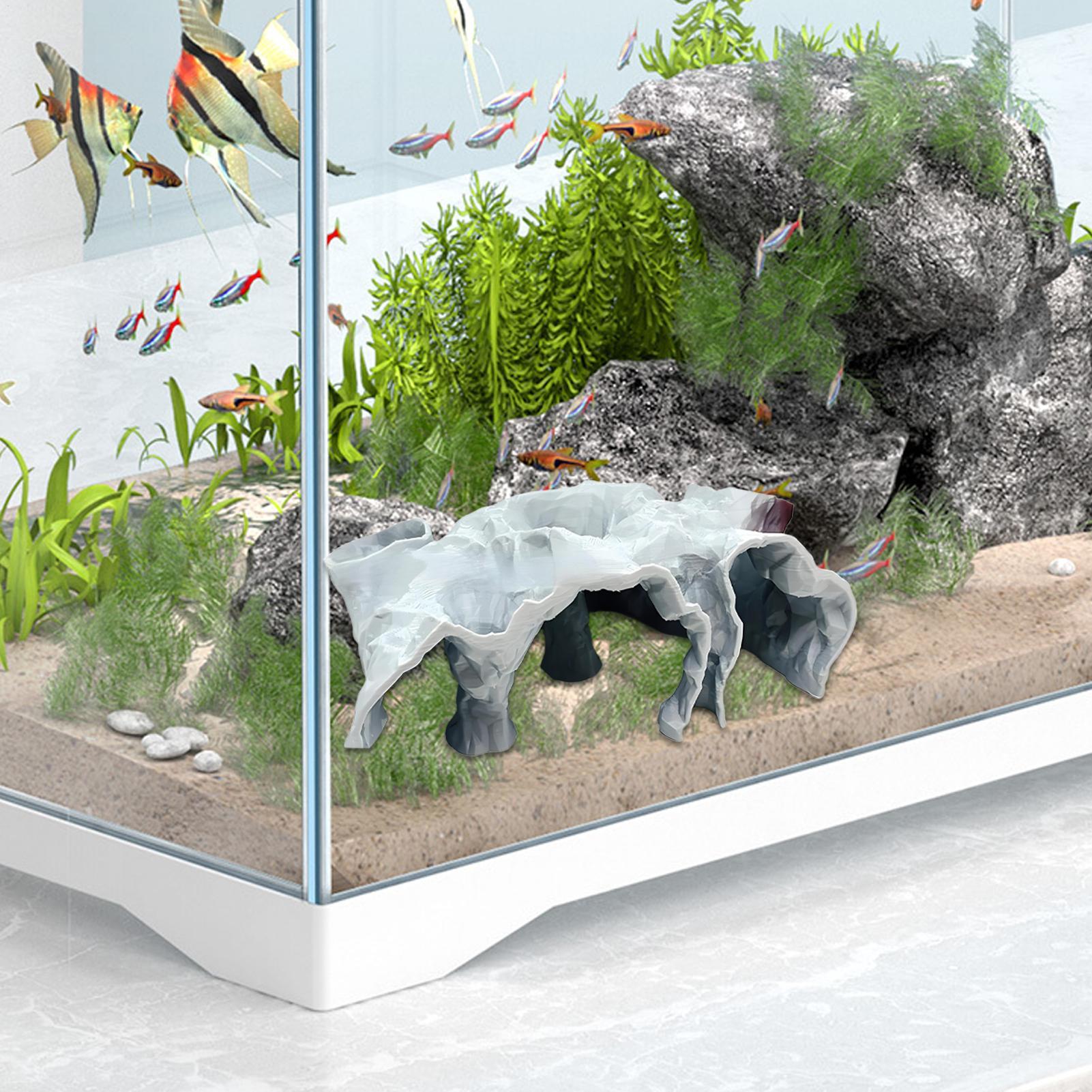 Fiskgömmen för akvarium Underjordisk tunnelgrotta Uppfödningsskydd Landskapsdekoration Utomjordisk fiskbostad för Betta Coryfisk