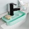 Silicone Faucet Mat Sink Tray Soap Dispenser Sponge Drain Pad Sink Splash Drying Mat Countertop Storage Tray Kitchen Accessories