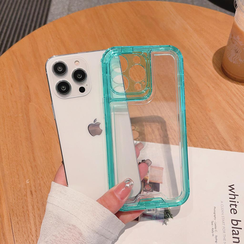 Mobile Phone Case for IPhone15 Series Colorful Frame Transparent Three-in-One Colorful Precision Holes