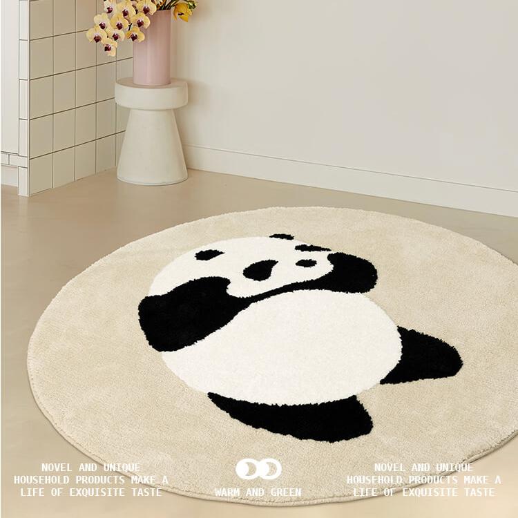Fluffy Soft Baby Crawling Mat Cute Cartoon Rugs for Bedroom Thicken Washable Carpet Large Area Living Room Decoration Round Rug