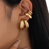 Ingemark 5 Pcs/Set Punk Minimalism Gold Color Metal Piercing Stud Earrings Women Creative CCB C-Shape Hoop Earrings New Jewelry