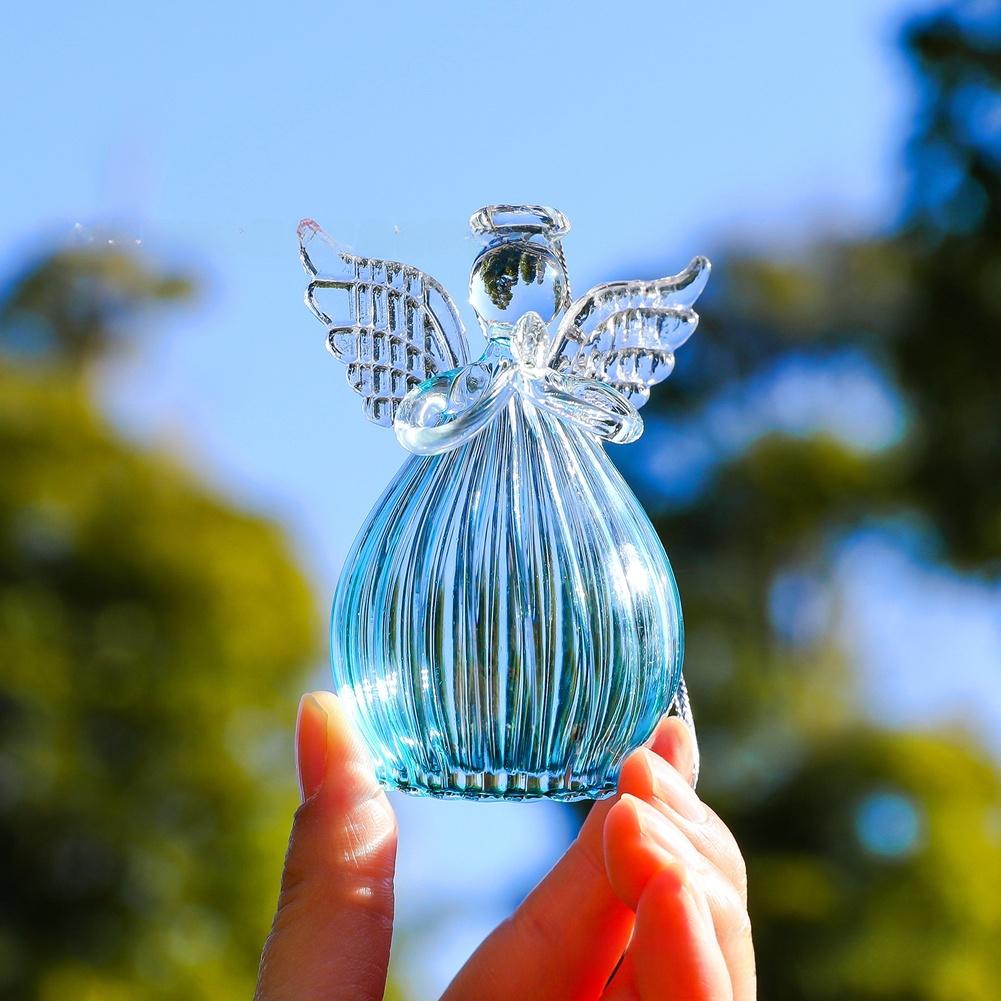 

For Patio For Window Blue And White Angel Pendants DIY Craft Supply For Home Decor Glitter Patterned Angel Bodies China Mainland