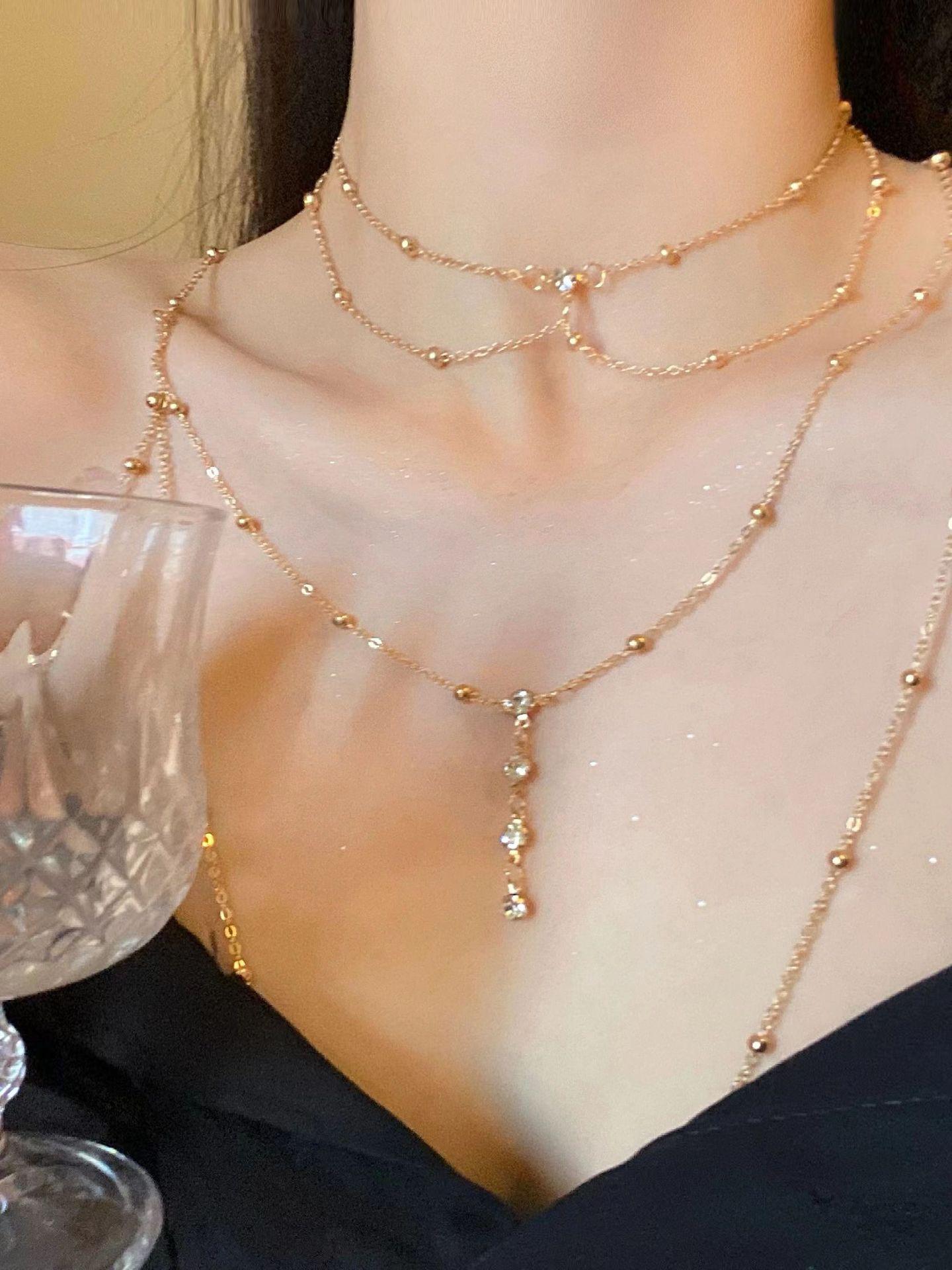 

«Европейская и американская сексуальная пляжная цепочка для тела с бриллиантовой подвеской и ожерельем с кисточками»