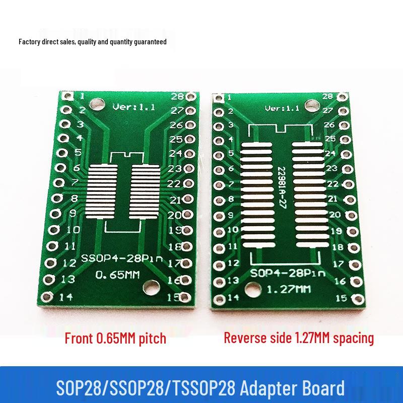SOP8 SMD To DIP Adapter Board with SSOP8/TSSOP8 Compatibility, 0.65/1.27mm Pitch, Includes Pin Headers