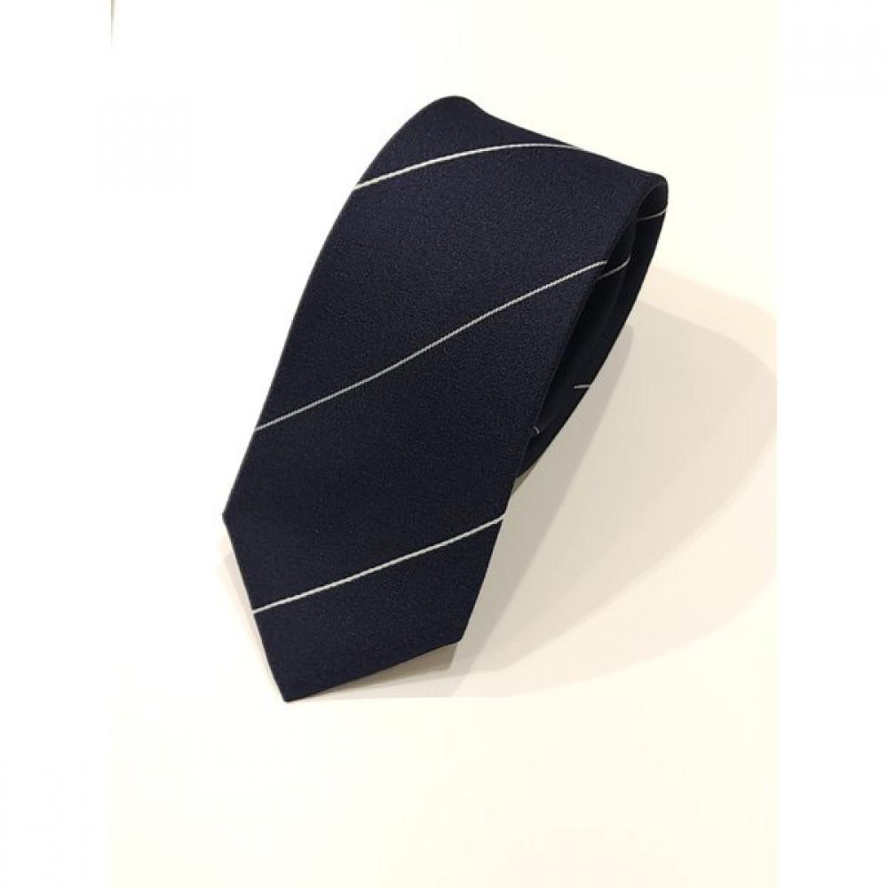 Daks 2026 Ss Шелк Смесь Реджиментал Темно-синий Узкий Галстук Dmg1acf1276n1 Single option