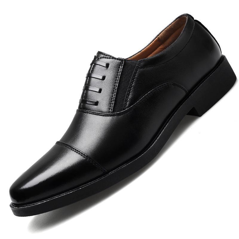 New Business Leather Shoes Men's Three-joint Spring and Autumn Dress Work Shoes Soft Sole Versatile Wedding Men's Shoes