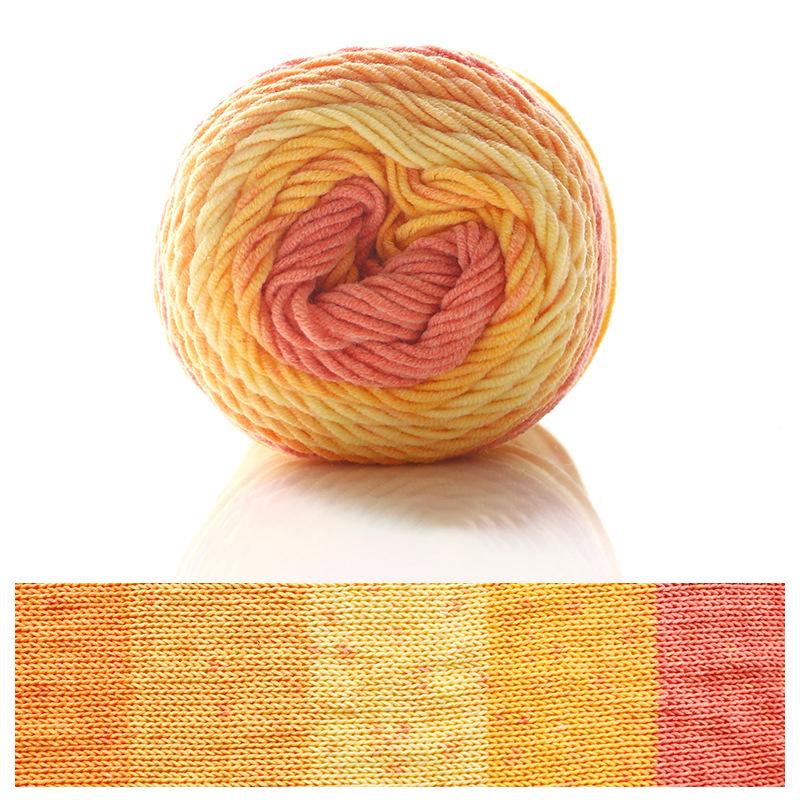 2 Pcs Rainbow Cotton Yarn Segment Dyeing 100g/Ball 5 Strands Of Thick Wool Line DIY Knitting Crochet Sweater Scarf Blanket