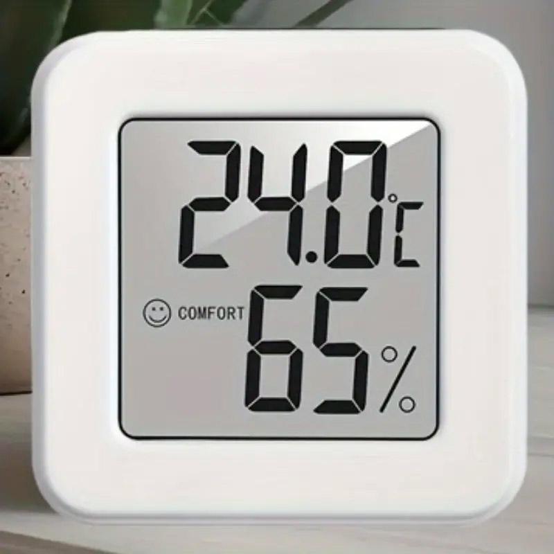 

Mini Digital Thermo-Hygrometer - Indoor Room Temperature & Humidity Monitor with Clear LCD Display, Portable Tabletop Design
