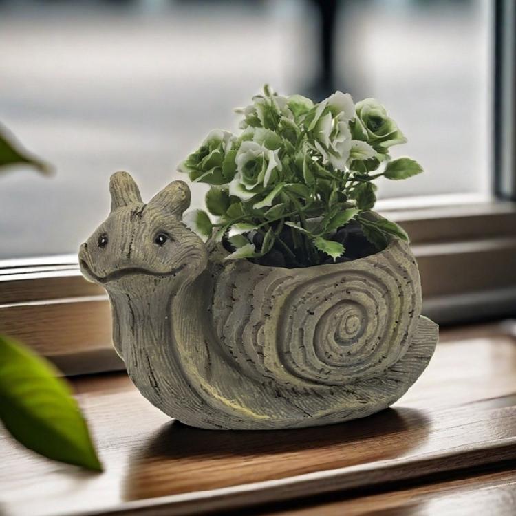 Animal Succulent Pots Cartoon Turtles/Snail/Hedgehog Plant Container Resin Planter for Indoor Cactus and Bonsais