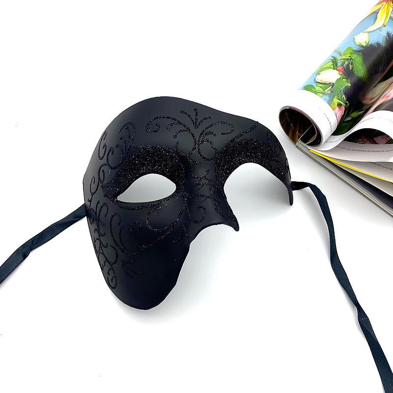 Masquerade Male Halloween Mask With Half Face Design For Adults Party Cosplay