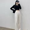 Spring Summer High Waist Loose White Floor Sweeping Wide Leg Denim Pants For Ladies Casual Pants Oversize Denim Trousers