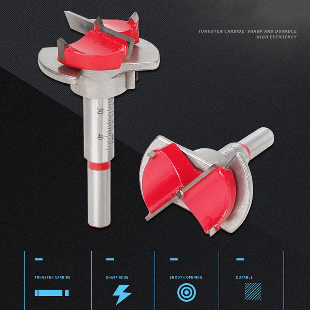 Drill Bit 35mm Adjustable Positioning Drill Woodworking Carbide Drill Bits Hinge Hole Opener Drilling Tool Durable
