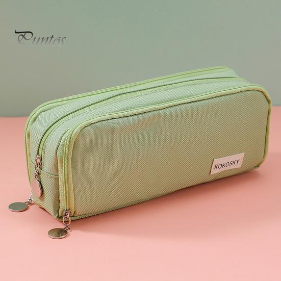 Plátěný penál velké kapacity se zapínáním na zip, vícevrstvý držák na pera, pouzdro, organizér na psací potřeby