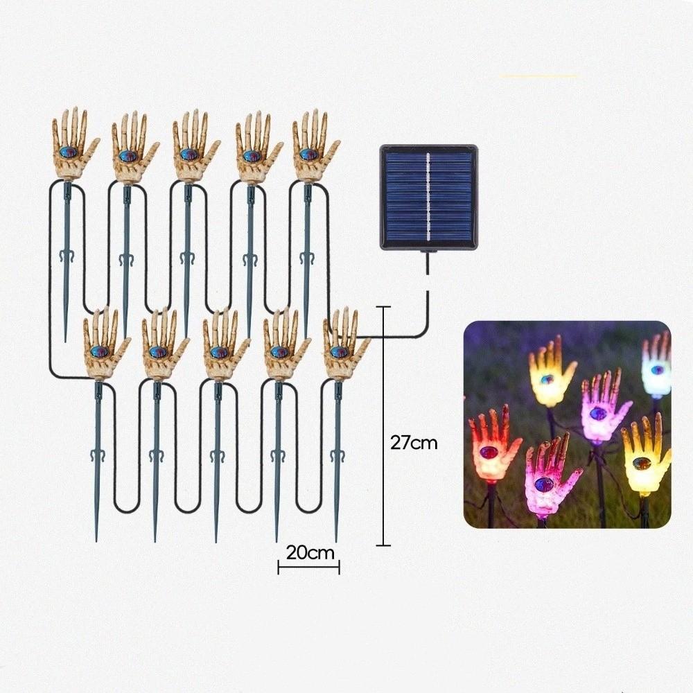 Ghost Hand Design Solar String Lights Waterproof Fairy Lights LED String Lights  Garden Pathway 5m