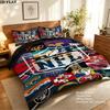 National Football League Muster Bettwäsche Steppdecken-Set Bettdeckenbezug Kissenbezug Heimdekoration Geburtstagsgeschenk (1 * Bettbezug + 2 * Kissenbezug ohne Füllung)
